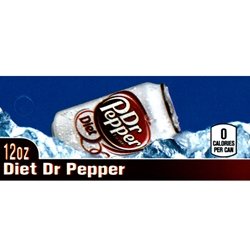 DS42DRPD12 - Diet Dr. Pepper Label (12oz Can with Calorie) - 1 3/4" x 3 19/32"