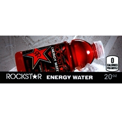 DS42REWBPA20 - Rockstar Energy Water Label (20oz Bottle with Calorie) - 1 3/4" x 3 19/32"