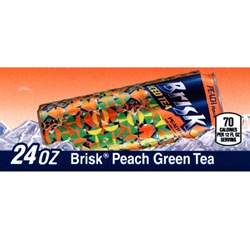 DS42BPIT24 - Brisk Peach Green Tea Label (24oz Can with Calorie) - 1 3/4" x 3 19/32"