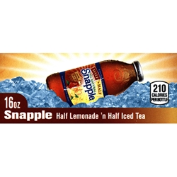 DS42STHH16 - Snapple Half n' Half Iced Tea Label (16oz Glass Bottle with Calorie) - 1 3/4" x 3 19/32"