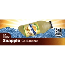 DS42SGB16 - Snapple Go Bananas Label (16oz Bottle with Calorie) - 1 3/4" x 3 19/32"