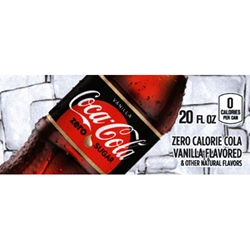 DS42CZSV20 - Coca-Cola Vanilla Zero Sugar Label (20oz Bottle with Calorie) - 1 3/4" x 3 19/32"