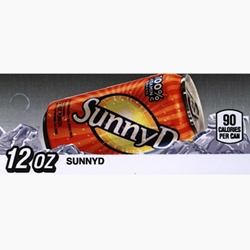 DS42SD12 - Sunny D Label (12oz Can with Calorie) - 1 3/4" x 3 19/32"