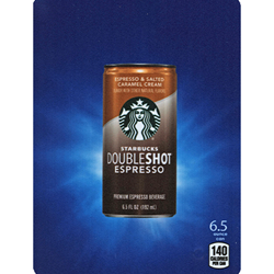 DS22SDESCC6.5 - D.N. HVV Starbucks Doubleshot Espresso & Salted Caramel Cream Label (6.5oz Can with Calorie) - 5 5/16" X 7 13/16"
