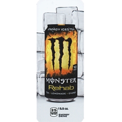 DS33MRTL155 - Royal Chameleon Monster Rehab Tea+Lemonade+Energy Label (15.5oz Can with Calorie) - 3 5/8" x 10"