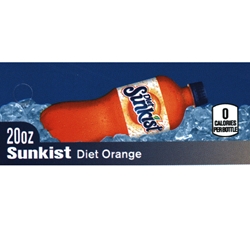 DS42DSO20 - Diet Orange Sunkist Label (20oz Bottle with Calorie) - 1 3/4" x 3 19/32"