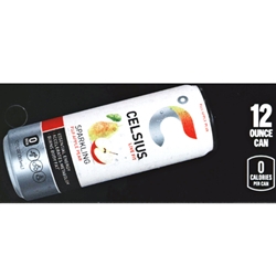 DS42CLFSFAP12 - Celsius Live Fit Sparkling Fuji Apple Pear Label (12oz Can with Calorie) - 1 3/4" x 3 19/32"