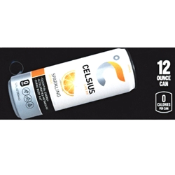 DS42CLFSO12 - Celsius Live Fit Sparkling Orange Label (12oz Can with Calorie) - 1 3/4" x 3 19/32"