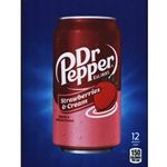 DS22DRPSC12 - D.N. HVV Dr. Pepper Strawberries & Cream Label (12oz Can with Calorie) - 5 5/16" x 7 13/16"