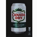 DS22CDGAZ12 - D.N. HVV Canada Dry Ginger Ale Zero Sugar Label (12oz Can with Calorie) - 5 5/16" x 7 13/16"
