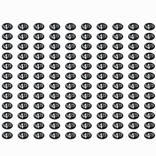 D & S Vending Inc - D1124052-16 - Vendo Price Labels- $4.75