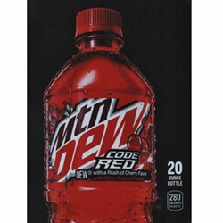 DS22MDCR20 - D.N. HVV Mt. Dew Code Red Label (20oz Bottle with Calorie) - 5 5/16" x 7 13/16"