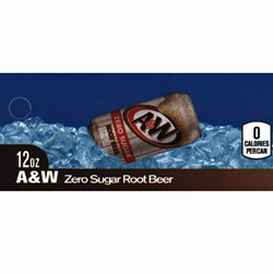 DS42AWRBZ12 - A&W Root Beer, Zero Label (12oz Can with Calorie) - 1 3/4" x 3 19/32"